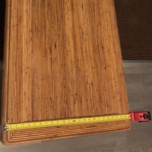 wood straw living room table